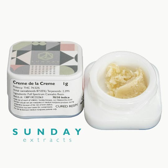 Sunday Extracts - 1g Concentrate Cured Resin - Creme De La Creme - 1