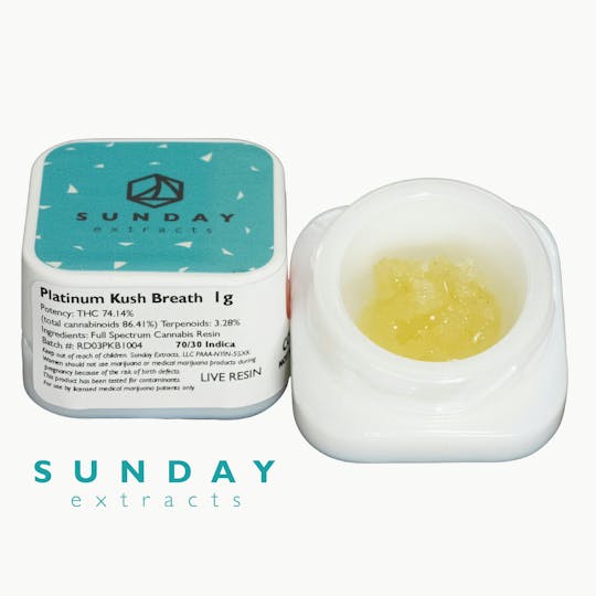 Sunday Extracts - 1g Concentrate Platinum Kush Breath (Live) - 1