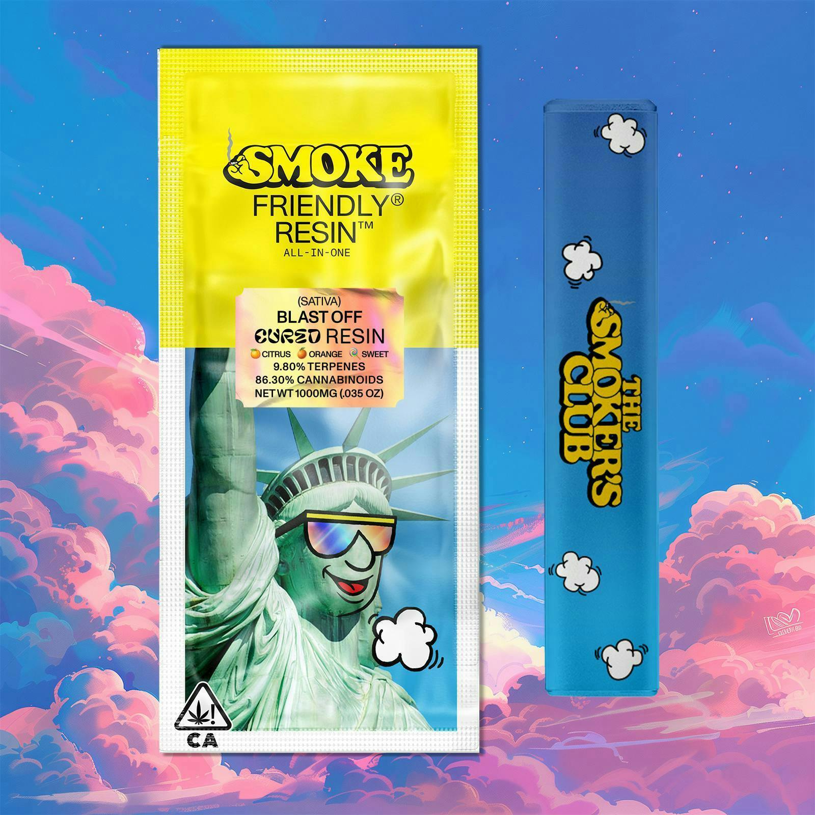 happy hippie smoke and vape shop toledo Friendly Brand x The Smoker's Club | Blast Off | Live Resin AIO | 1g