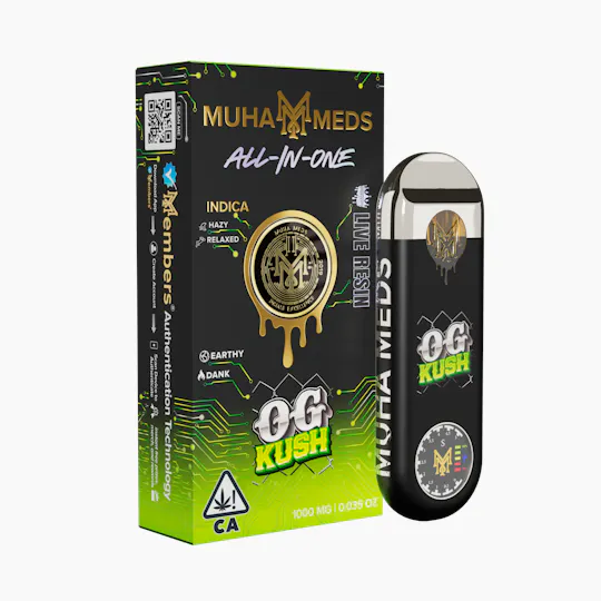 Muha Meds | OG Kush | Live Resin Disposable | 1g - Muha Meds Muha Meds | OG Kush | Live Resin Disposable | 1g - Muha Meds