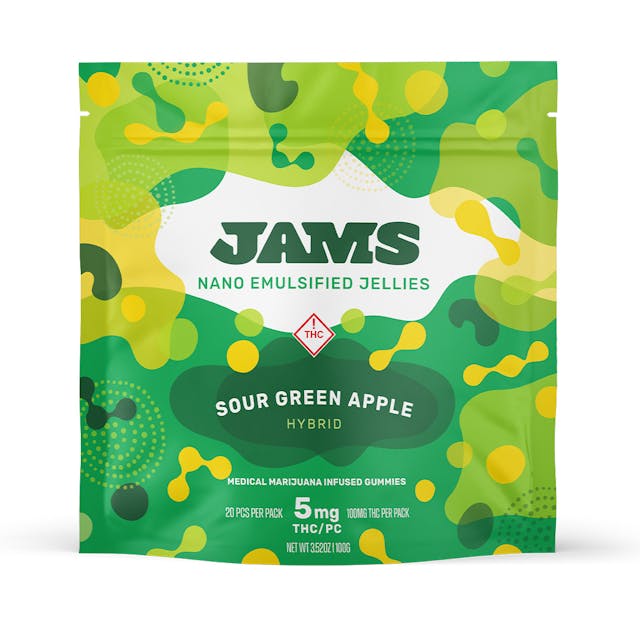 Nano Fast Acting Jellies Sour Green Apple 100mg 20pk JAMS