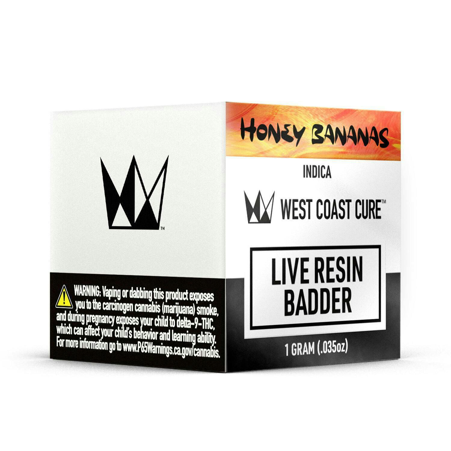 West Coast Cure - Honey Bananas Live Resin Badder - 1g - 1
