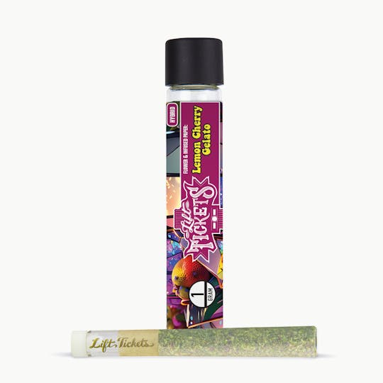 Lift Tickets - Infused Glass Tip Pre-Roll: Lemon Cherry Gelato 1g Joint - 1