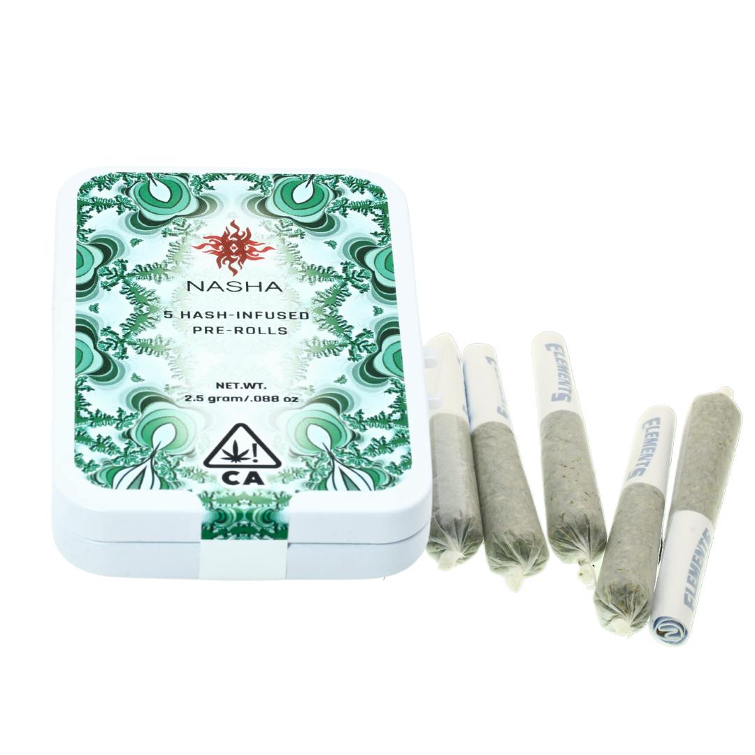 NASHA - Hash Infused PreRolls - 5 pack - Papaya Punch x Banana OG - 1