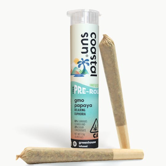 Coastal Sun - GMO Papaya Infused Greenhouse 0.75g Pre-Roll 2pk 1.5g - 1
