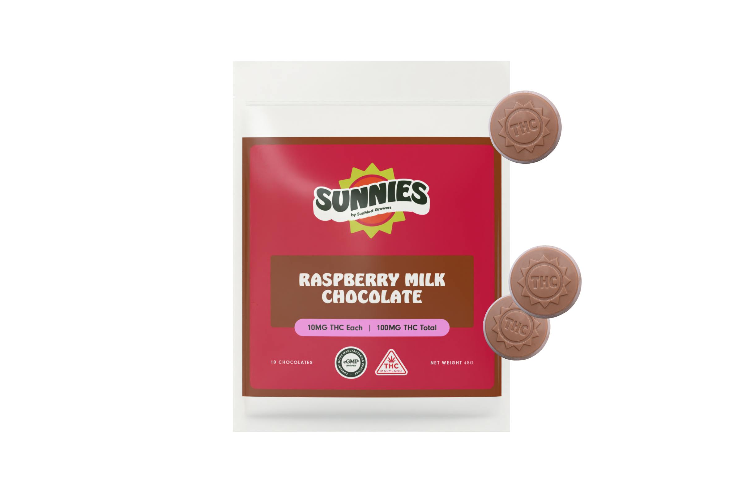 SunMed Growers - Raspberry Milk Chocolate 100mg - 1