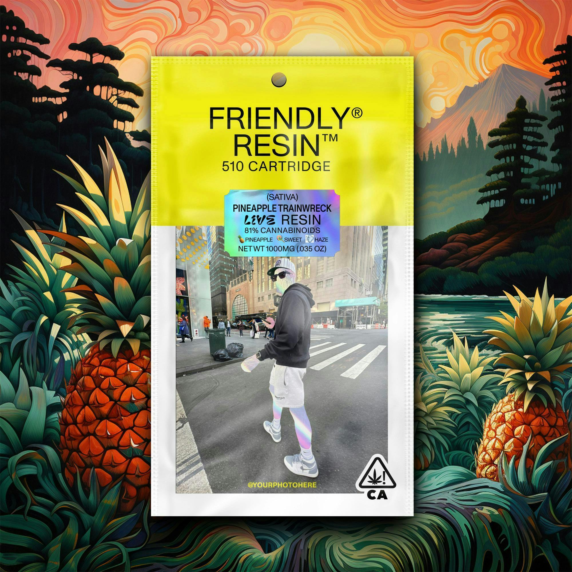 Friendly Brand - Friendly Brand | Pineapple Trainwreck | Live Resin Cartridge | 1g - 1