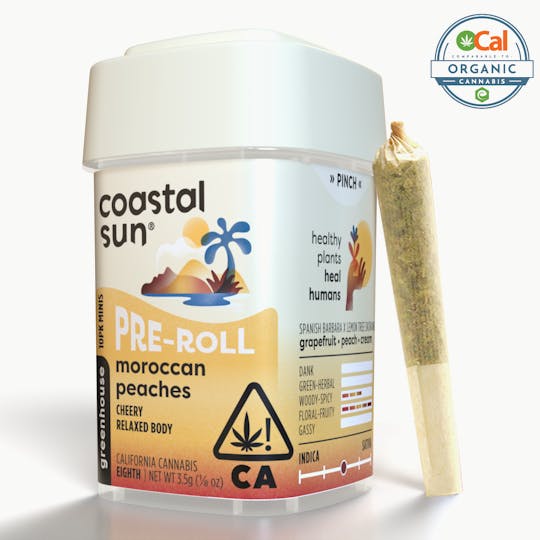 Coastal Sun - Moroccan Peaches Greenhouse 0.35g Pre-Roll 10pk 3.5g - 1