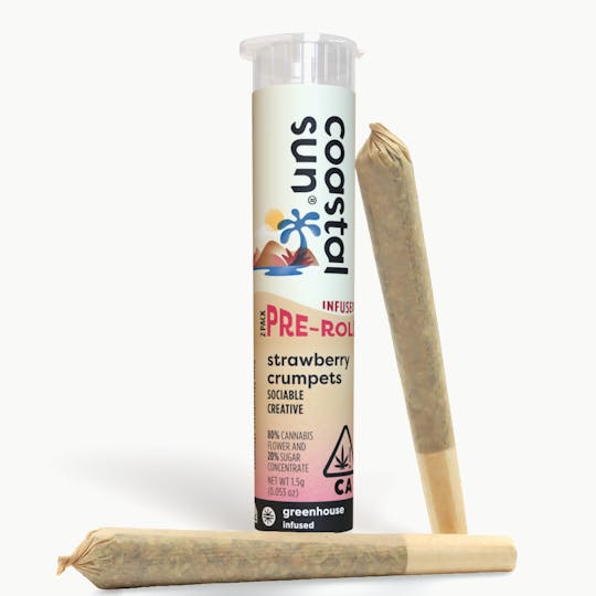 Coastal Sun - Strawberry Crumpets Infused Greenhouse 0.75g Pre-Roll 2pk 1.5g - 1