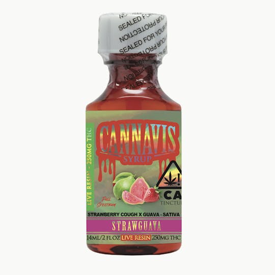 Cannavis - 250MG Live Resin THC Syrup Tincture (Strawguava) - 1