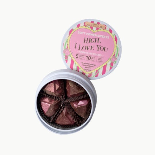Soft Power Sweets - Soft Power Sweets 50mg 5pk (10mg) Dark Chocolate Hearts - 1