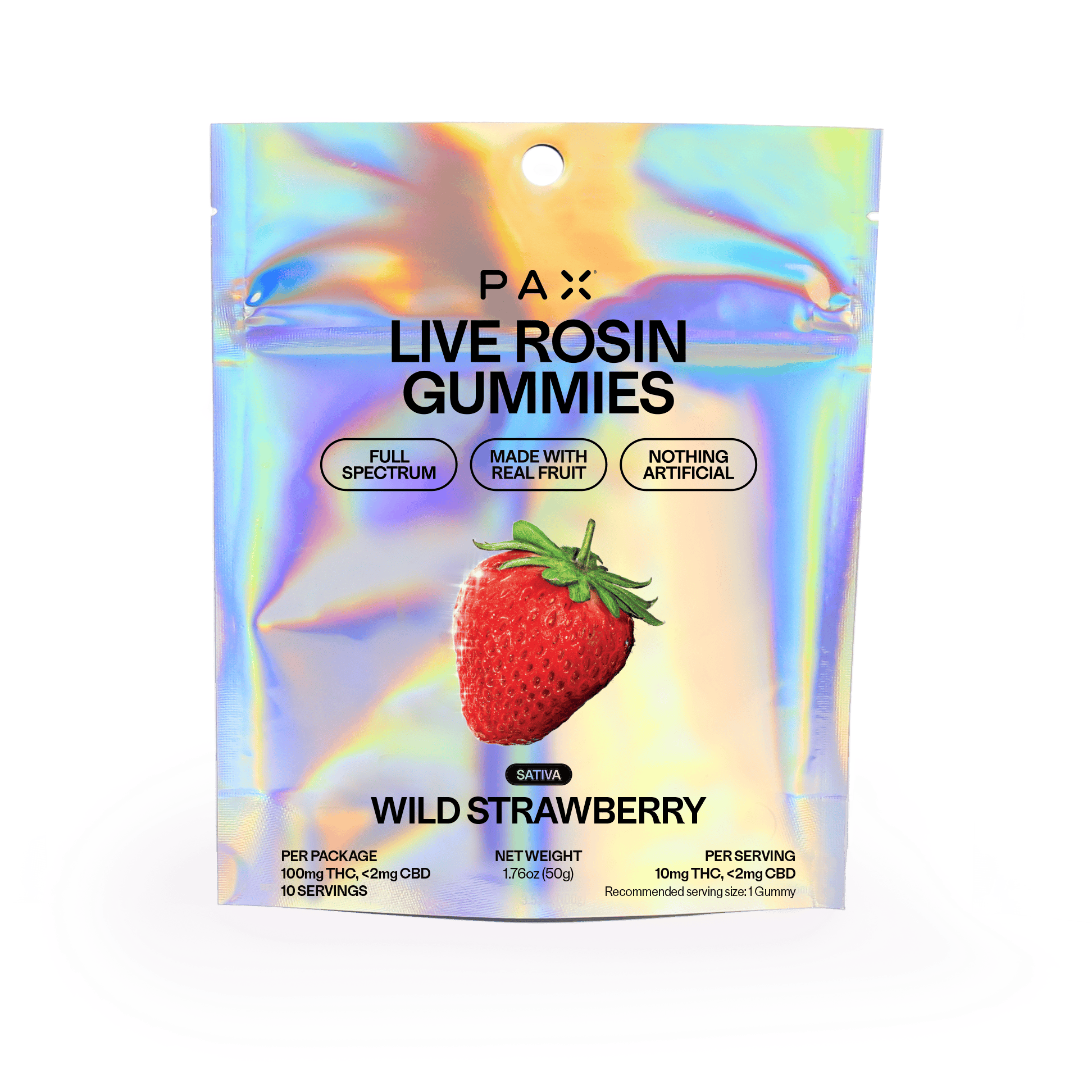 PAX - PAX | Wild Strawberry | Live Rosin Gummies | 10mg each | 10pk | 100mg - 1