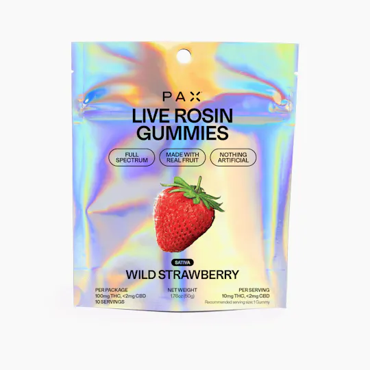 PAX - PAX | Wild Strawberry | Live Rosin Gummies | 10mg each | 10pk | 100mg - 1
