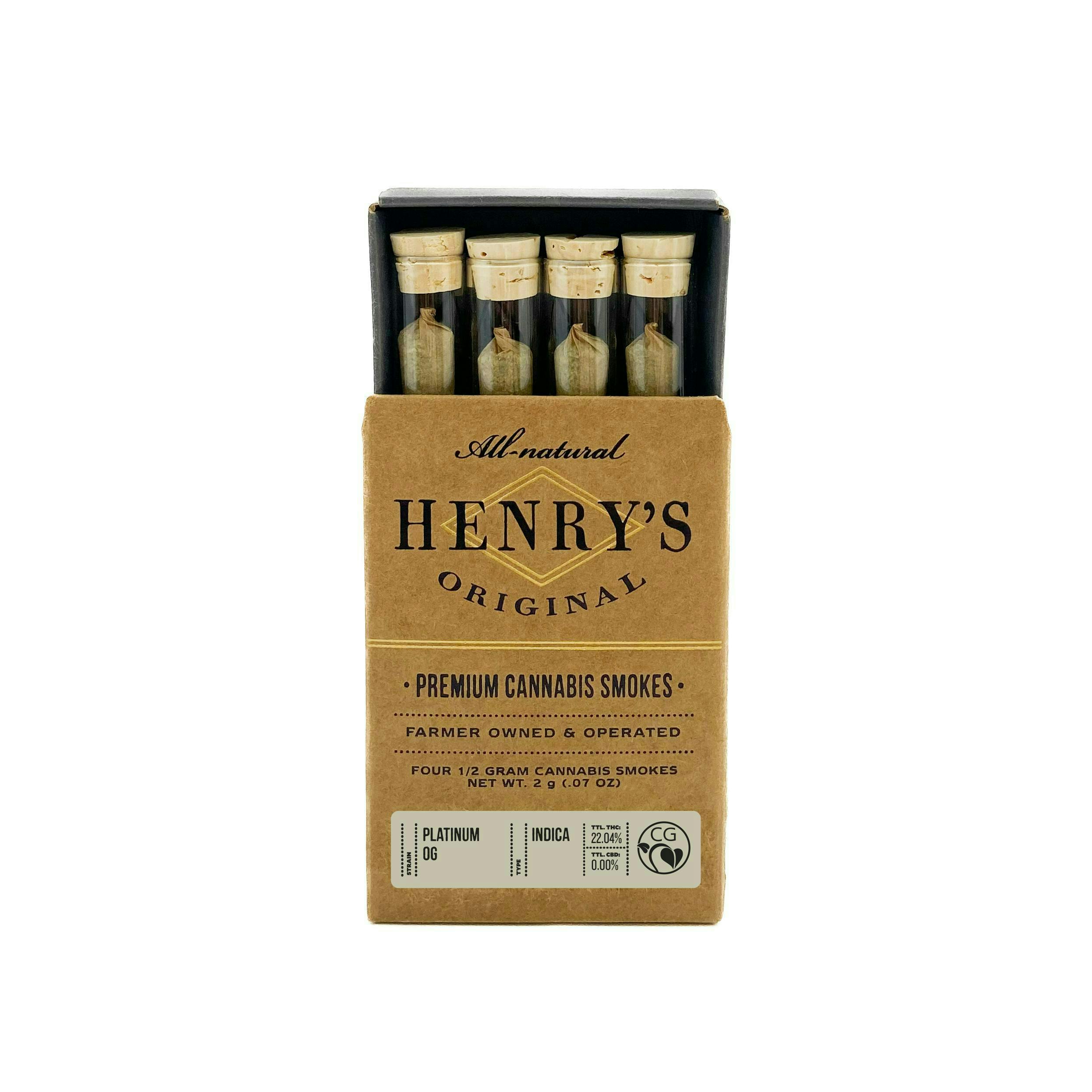 Henry's Original - Henry's Original | Platinum OG | Joints | 0.5g each | 4pk - 1