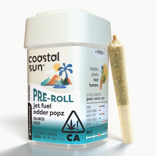 Coastal Sun - Jet Fuel Odder Popz Greenhouse 0.35g Pre-Roll 10pk 3.5g - 1