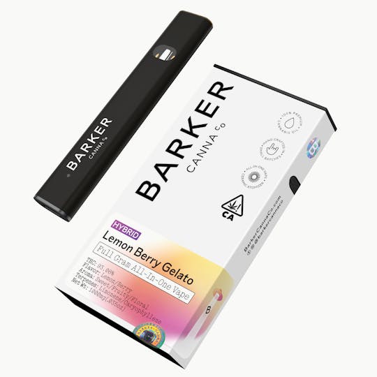 Barker Canna Co. - Lemon Berry Gelato (LBG) 1g All-In-One Vape - 1