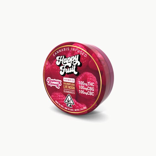 Happy Fruit - Raspberry Remedy Rosin Gummies : 100 MG THC + 100 MG CBC + 100 MG CBG - 1