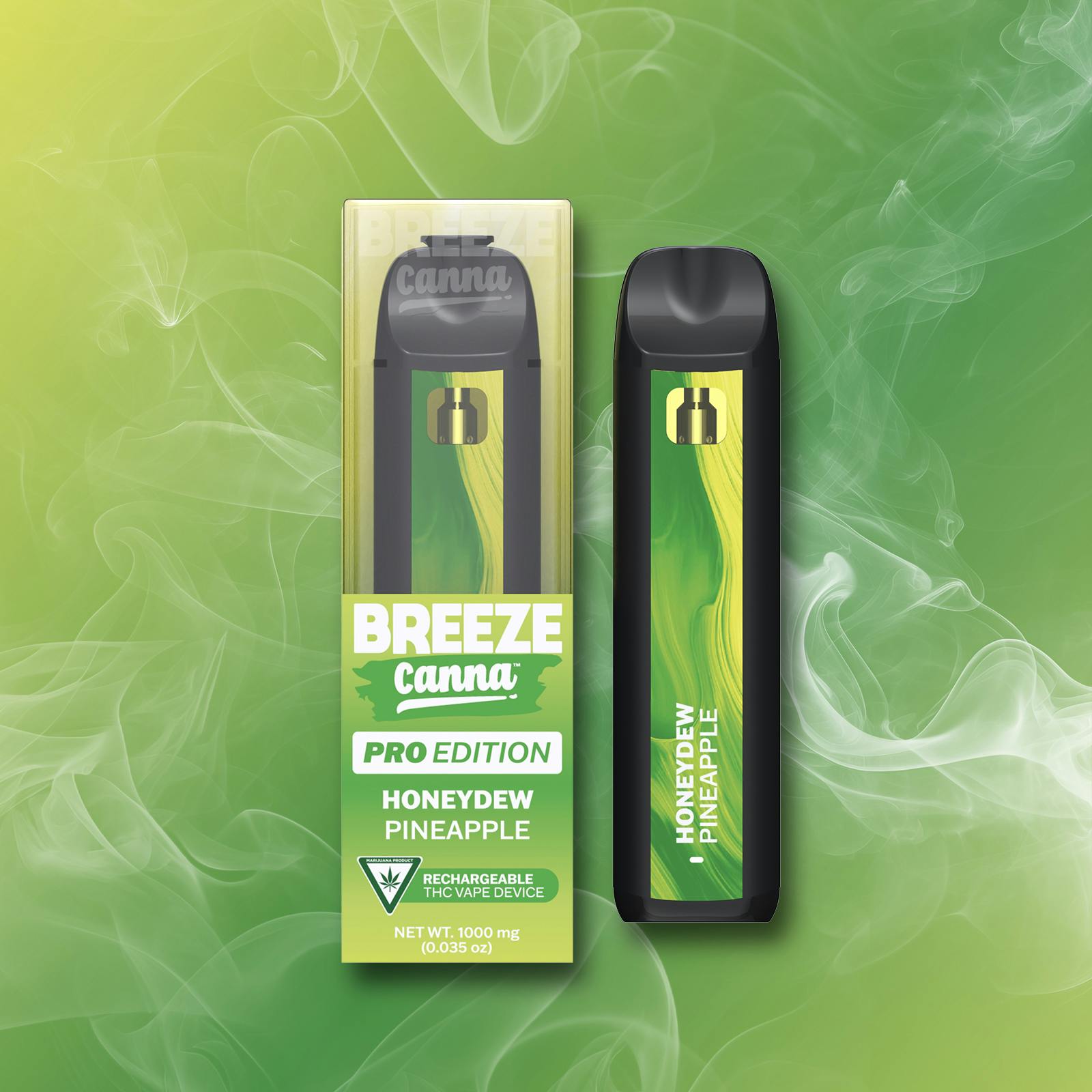 Breeze Canna - Honeydew Pineapple - Synergy 1g PRO Vape Device — BREEZE Canna - 1