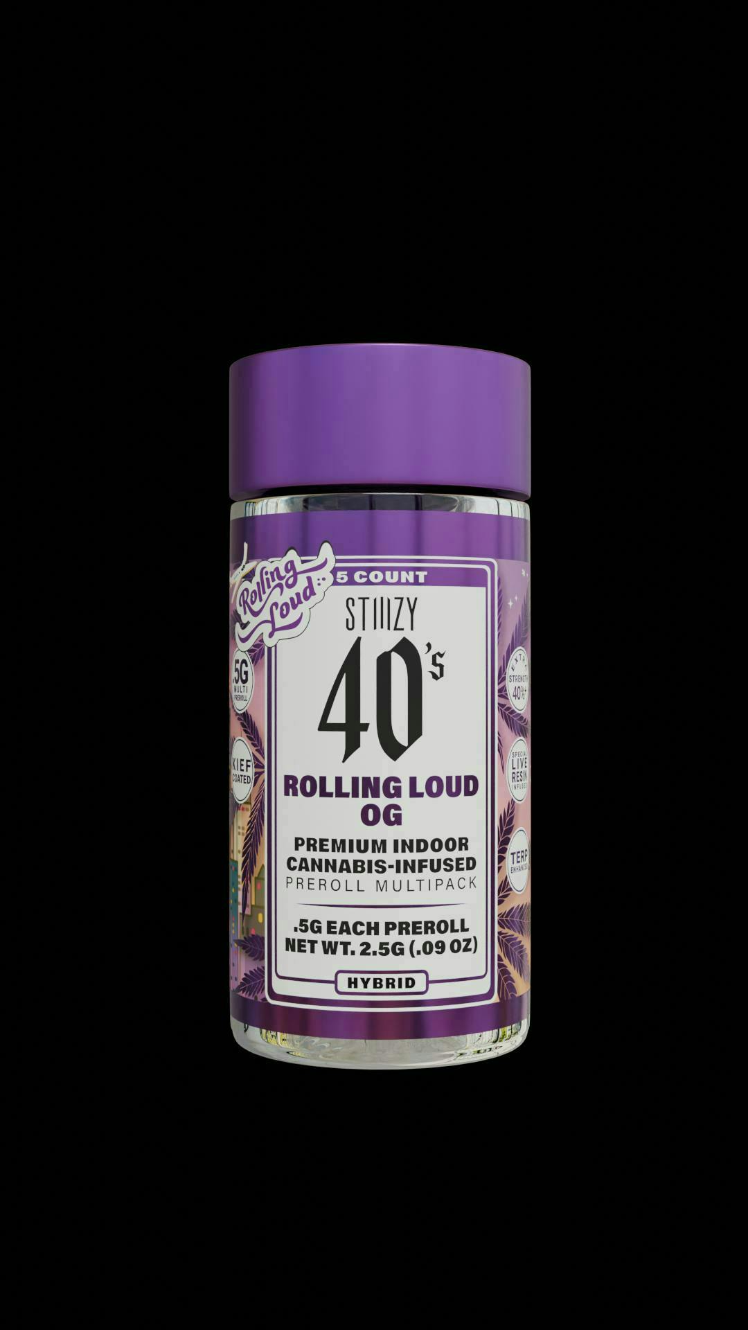 STIIIZY - - ROLLING LOUD OG - .5G 40's Infused Preroll 5 Pack STIIIZY x Rolling Loud - 1
