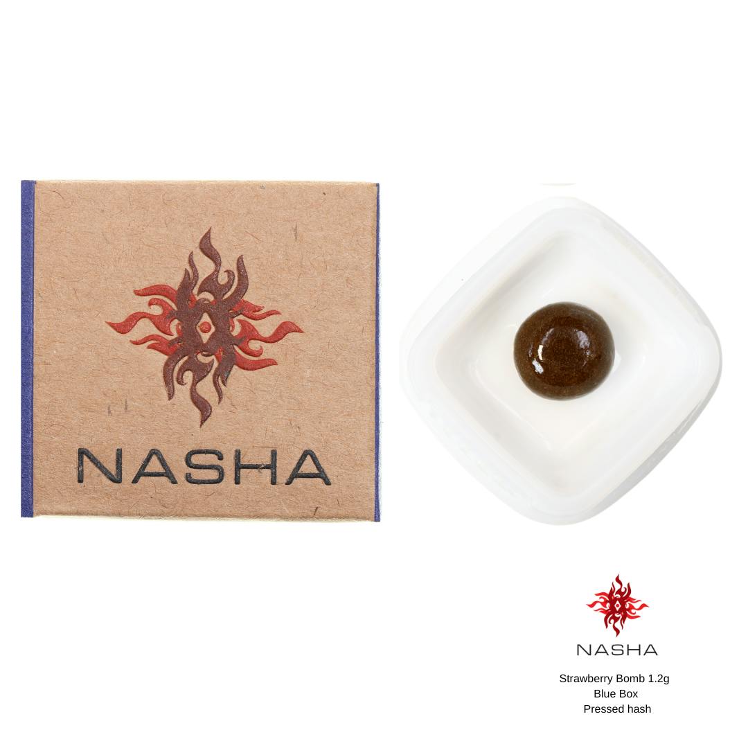 NASHA - Strawberry Bomb 1.2g Blue Pressed Hash (Mattole Valley Sungrown) - 1