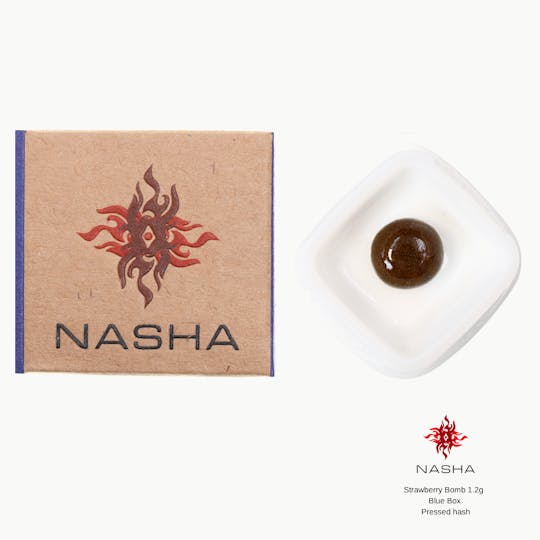 NASHA - Strawberry Bomb 1.2g Blue Pressed Hash (Mattole Valley Sungrown) - 1
