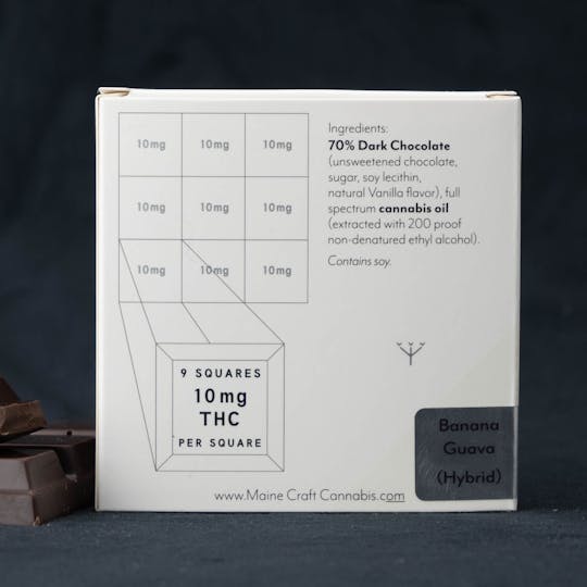 Maine Craft Cannabis - 90 mg RSO Dark Chocolate Bar - Indica - 1