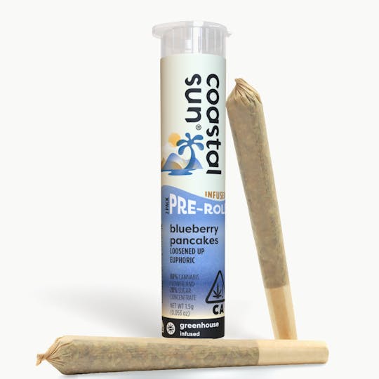 Coastal Sun - Blueberry Pancakes Infused Greenhouse 0.75g Pre-Roll 2pk 1.5g - 1