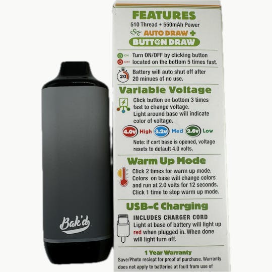 Bak'd - Bak'd Auto Draw Ripped Battery (Grey) - 1
