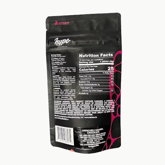 Hype Cannabis Co - Drenched Caramel 2:1 Pleasures - Chocolate (10PK) 100MG THC/50MG CBG - 1