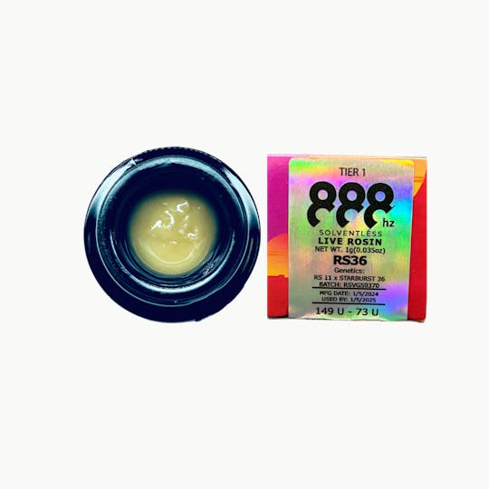 888hz - 888hz RS36 Tier 1 Live Rosin Badder 1g - 1