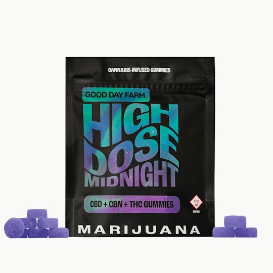 GOOD DAY FARM - GDF: Multi-Dose Gummies | Midnight 20:10:5 THC:CBN:CBD | 10pk - 1