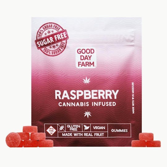 GOOD DAY FARM - GDF: Sugar Free Gummies | Raspberry | 100mg | 10pk - 1
