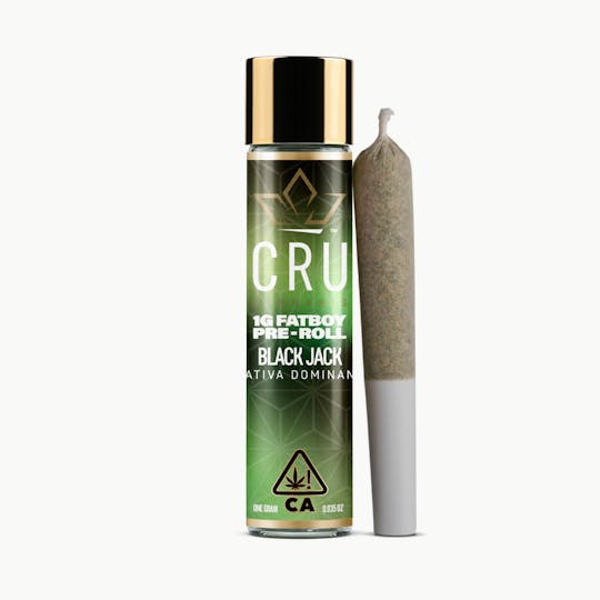 CRU Cannabis - Black Jack (1G Fatboy Pre-Roll) - 1