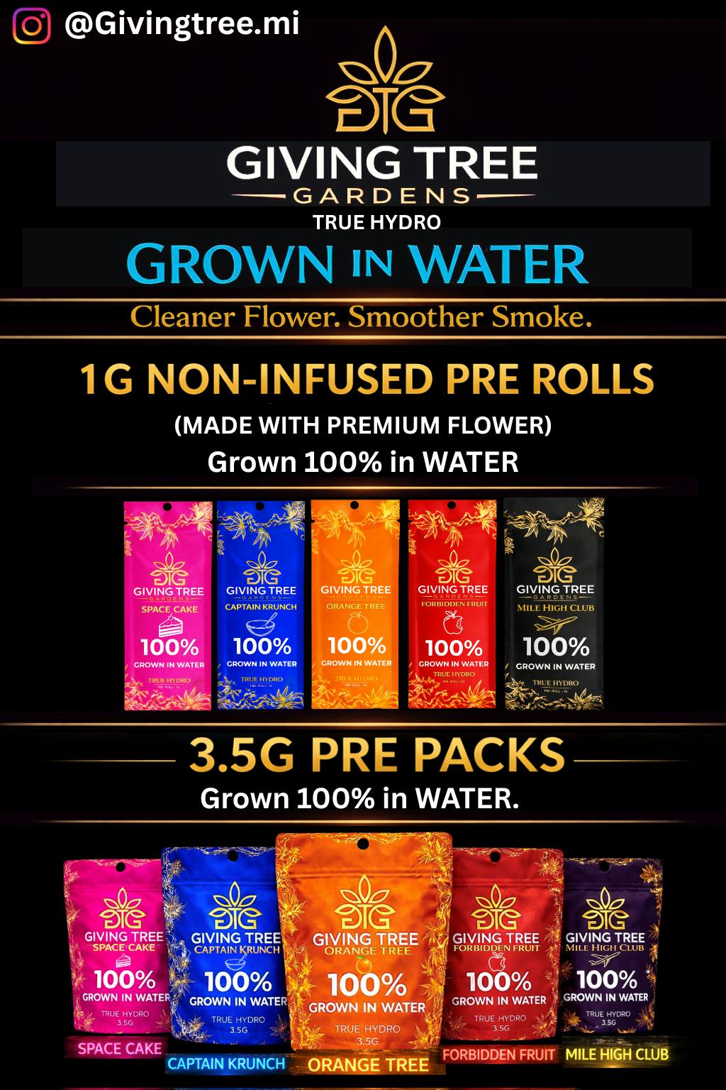 Giving Tree Gardens - Captain Krunch – 3.5G Pre-Pack Flower | 100% WATER GROWN • TRUE HYDRO - 1