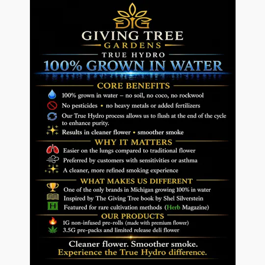 Giving Tree Gardens - Captain Krunch – 3.5G Pre-Pack Flower | 100% WATER GROWN • TRUE HYDRO - 1