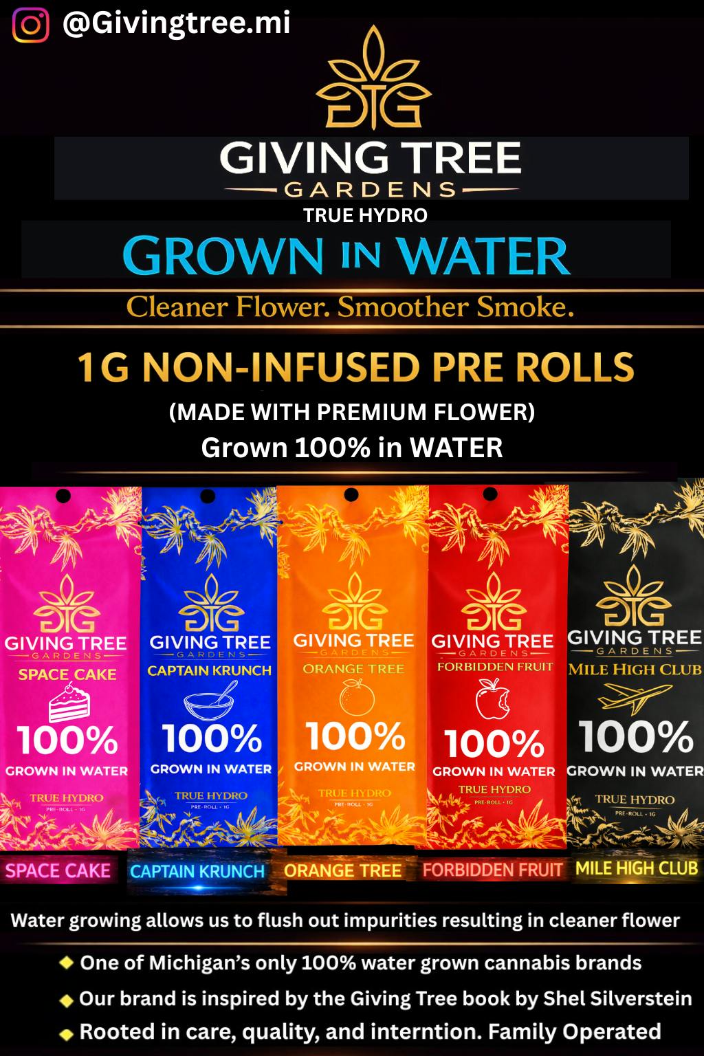 Giving Tree Gardens - Captain Krunch – 1G Pre-Roll | 100% WATER GROWN • TRUE HYDRO - 1