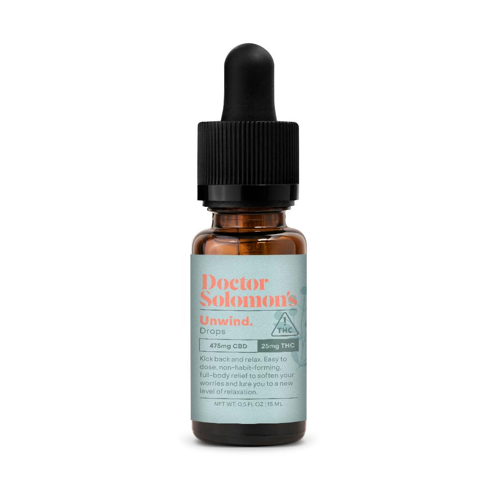 Doctor Solomon's - Doctor Solomon's | Unwind Drops- CBD Rich | (15mL) | 475mg CBD:25mg THC - 1