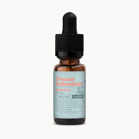 Doctor Solomon's - Doctor Solomon's | Unwind Drops- CBD Rich | (15mL) | 475mg CBD:25mg THC - 1