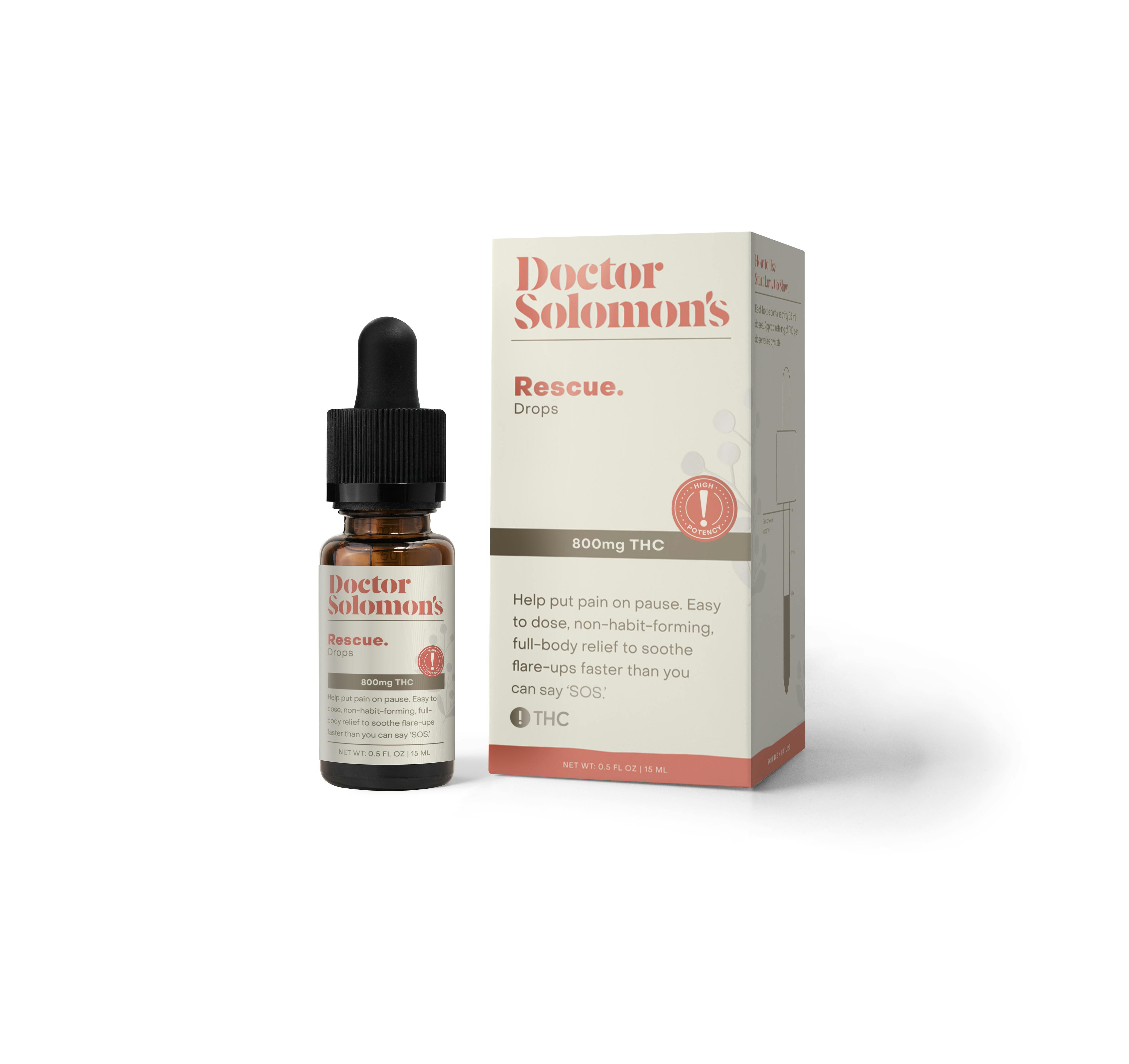 Doctor Solomon's - Doctor Solomon's | Rescue Drops- High Dose THC Rich | (15mL) | 800mg THC - 1