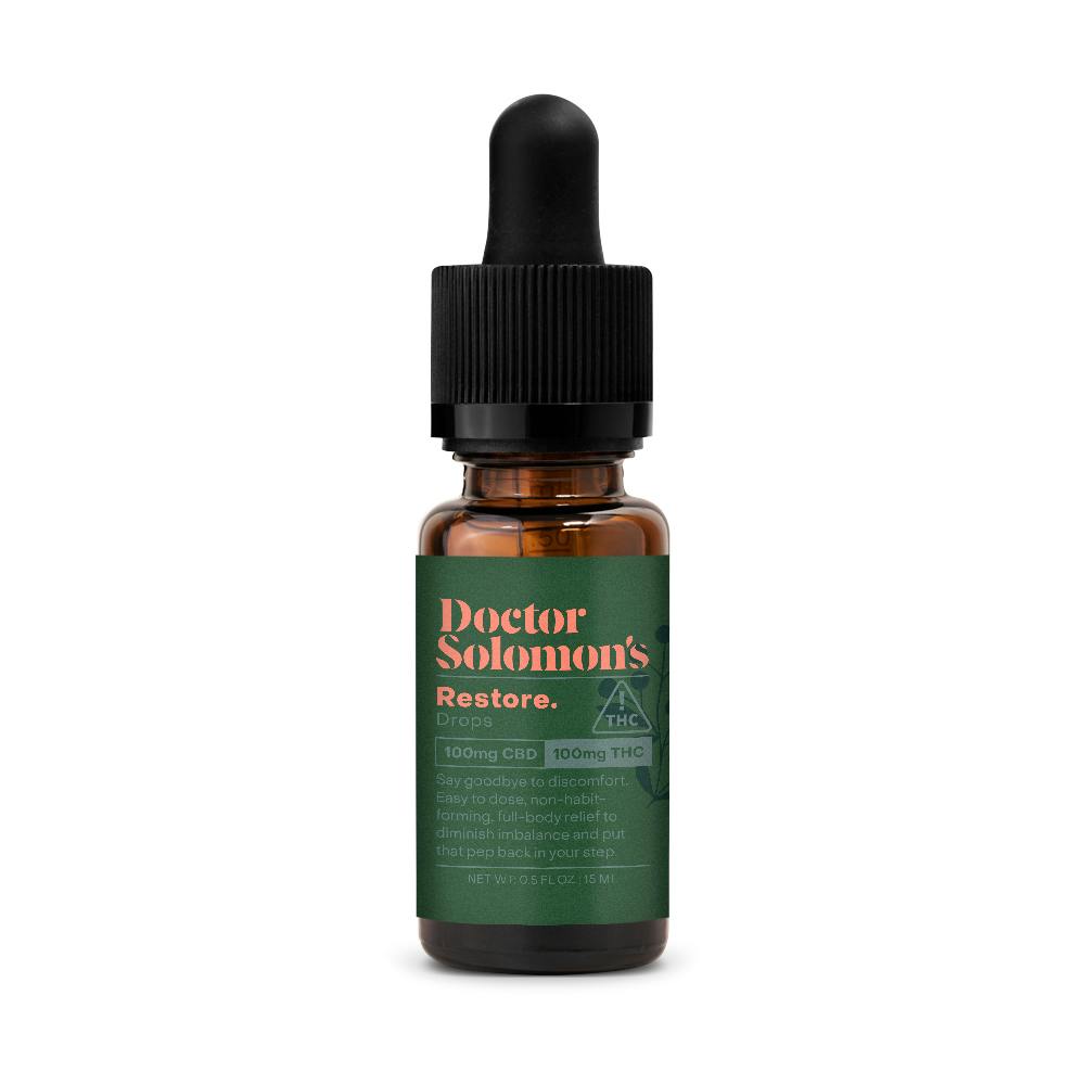 Doctor Solomon's - Doctor Solomon's | Restore Drops - 1:1 | (15mL) | 100 CBD:100 THC - 1