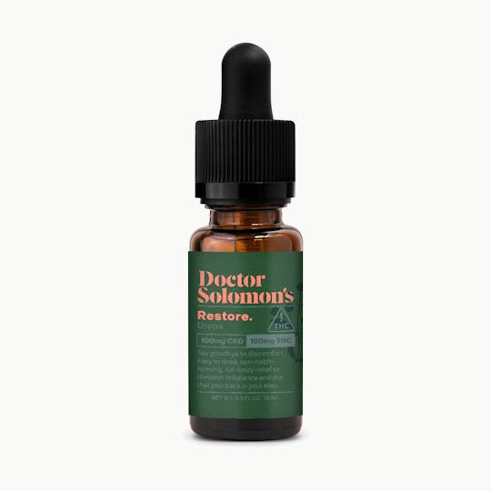 Doctor Solomon's - Doctor Solomon's | Restore Drops - 1:1 | (15mL) | 100 CBD:100 THC - 1