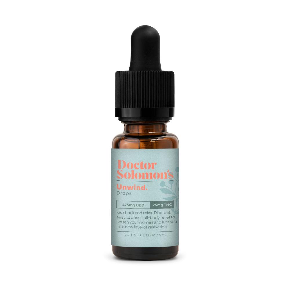 Doctor Solomon's - Doctor Solomon's | Unwind Drops- CBD Rich | (15mL) | 475mg CBD:25mg THC - 1