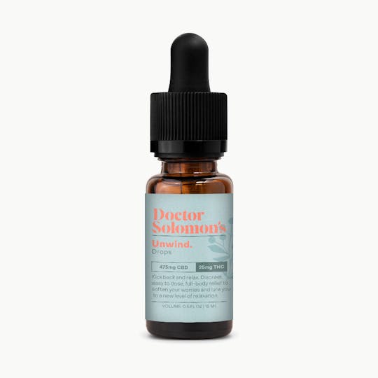 Doctor Solomon's - Doctor Solomon's | Unwind Drops- CBD Rich | (15mL) | 475mg CBD:25mg THC - 1