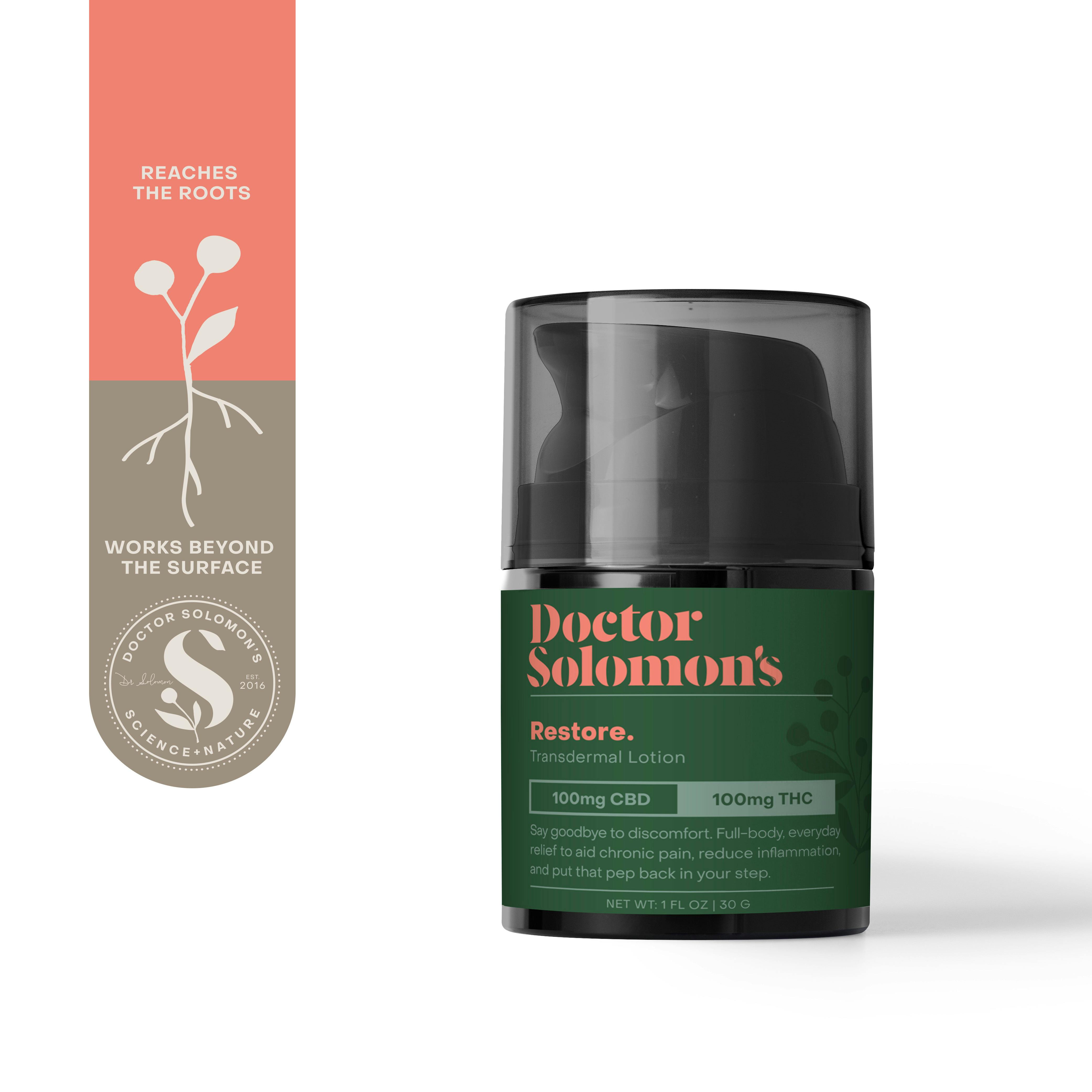 Doctor Solomon's - Doctor Solomon's | Restore Lotion- 1:1 | 1oz | 100mg CBD:100mg THC - 1