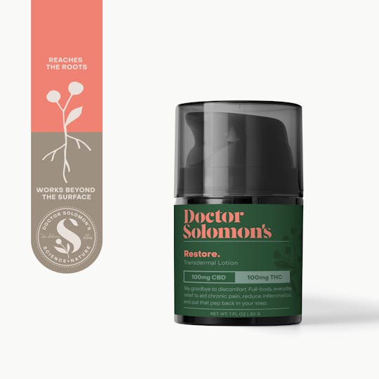 Doctor Solomon's - Doctor Solomon's | Restore Lotion- 1:1 | 1oz | 100mg CBD:100mg THC - 1