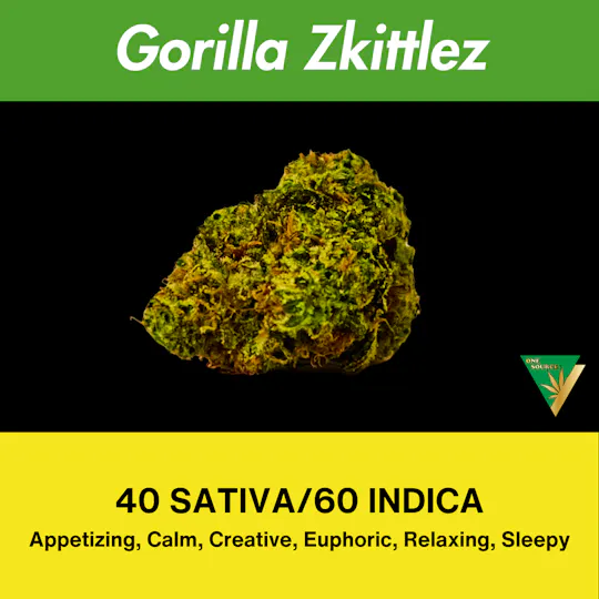 GORILLA ZKITTLEZ – 7 GRAM GRINDER READY BUDS PACKAGE - One Source GORILLA ZKITTLEZ – 7 GRAM GRINDER READY BUDS PACKAGE - One Source