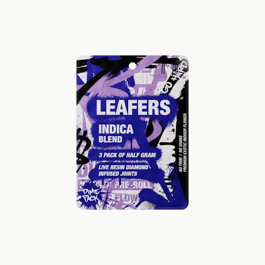 Leafers - Leafers Indica Blend Diamond-Infused 3-Pack of .5g Joints - 1
