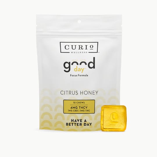 Curio Wellness - Missouri - Good Day Chews- Focus Formula 4mg THCV | 1mg CBD | 1mg THC - 1