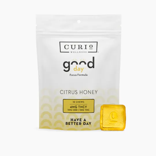 Curio Wellness - Missouri - Good Day | Focus Formula 4:1:1 Chews | 10mg | 10ct | 1mg/ea - 1