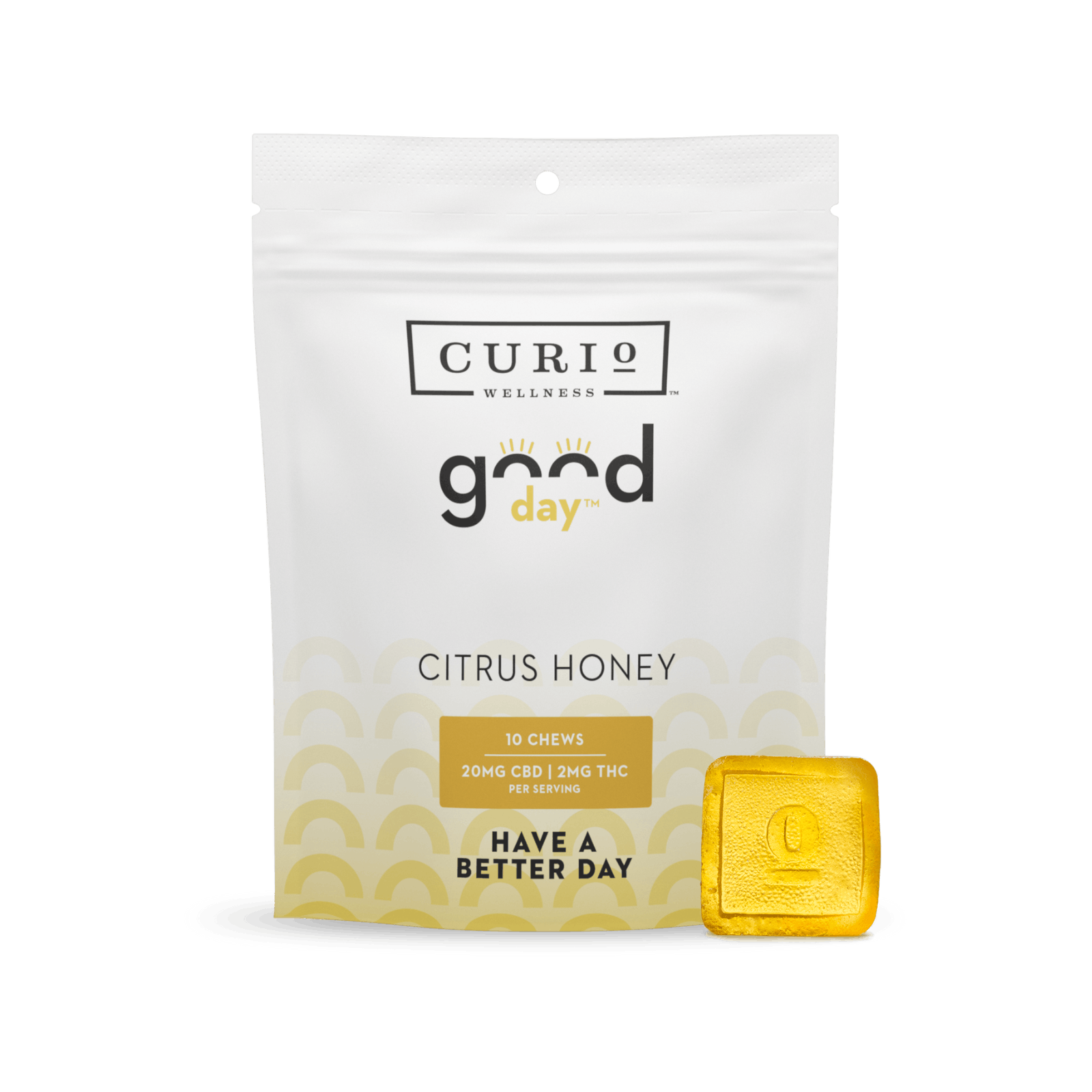Curio Wellness - Missouri - Good Day | Citrus Honey 20:2 Chews | 20mg | 10ct | 2mg/ea - 1